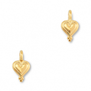 Breloques en m&eacute;tal DQ coeur Dor&eacute; (sans nickel)