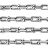 Appr&ecirc;ts en acier Inox cha&icirc;ne maille jaseron ovale Argent&eacute;