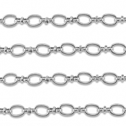 Appr&ecirc;ts en acier Inox cha&icirc;ne maille jaseron ovale Argent&eacute;