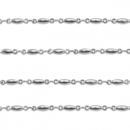 Appr&ecirc;ts en acier Inox cha&icirc;ne maille jaseron ovale Argent&eacute;