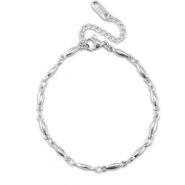 Bracelets en acier Inox ovale Argent&eacute;