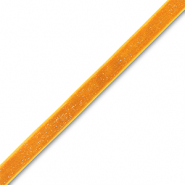 Ruban en velours Orange-argent&eacute; paillet&eacute;
