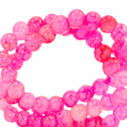 Perles en verre 4 mm mouchet&eacute; Rose