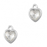 Pendentifs en verre Crystal glass coeur Transparent-argent&eacute;
