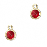 Pendentifs en verre Crystal glass rond Rouge-dor&eacute;