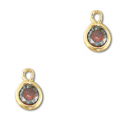 Pendentifs en verre Crystal glass rond Multicolore-dor&eacute;