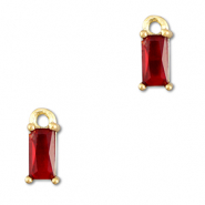 Pendentifs en verre Crystal glass rectangle Rouge-dor&eacute;