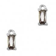 Pendentifs en verre Crystal glass rectangle Multicolore-argent&eacute;