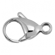 Fermoir mousqueton en acier inox 10mm argent&eacute; (inox)