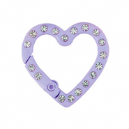 Appr&ecirc;ts color&eacute;s porte-cl&eacute;s coeur Violet