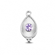 BY31&reg; Breloques en acier Inox goutte Argent&eacute;-lilas clair
