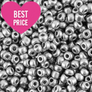 Perles de rocailles 6/0 (4mm) Argent&eacute; brillance m&eacute;tallique