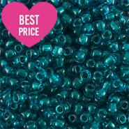 Perles de rocailles 6/0 (4mm) Bleu p&eacute;trole transparant