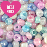 Perles de rocailles 8/0 (3mm) Multicolore brillante pastel