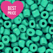 Perles de rocailles 8/0 (3mm) Vert jade brillant