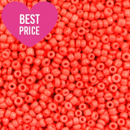 Perles de rocailles 12/0 (2mm) Rouge corail n&eacute;on