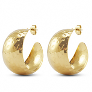 Boucles d'oreilles / puces en acier Inox Dor&eacute;