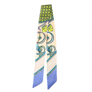 Bandana foulard avec impression dense Rose saumon clair-jaune-violet