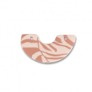 Pendentifs en polym&egrave;re arche Rose p&ecirc;che clair-marron clair
