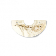 Pendentifs en polym&egrave;re arche Blanc cass&eacute;-beige-dor&eacute;
