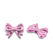 Perles au look m&eacute;tallique n&oelig;ud Rose m&eacute;tallique