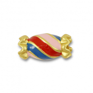 Perles en m&eacute;tal bonbon Multicolore-dor&eacute;