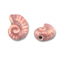 Perles en c&eacute;ramique coquille Rose vintage