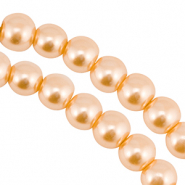 Perles en verre 8mm Orange p&ecirc;che