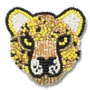 Broches l&eacute;opard Jaune-noir-blanc