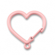 Appr&ecirc;ts color&eacute;s porte-cl&eacute;s coeur avec anneau Rose clair