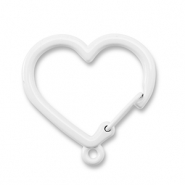 Appr&ecirc;ts color&eacute;s porte-cl&eacute;s coeur avec anneau Blanc