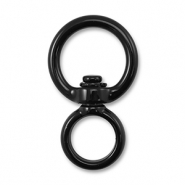 Appr&ecirc;ts color&eacute;s porte-cl&eacute;s rond Noir
