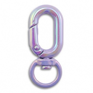 Appr&ecirc;ts color&eacute;s porte-cl&eacute;s ovale Violet-AB coating