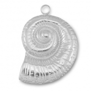 Breloques en acier Inox coquille Argent&eacute;