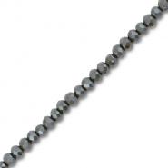 Perles &agrave; facettes 3x2mm disque Heishi Vert fonc&eacute; oxyde de chrome-pearl shine coating