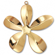 Breloques en acier Inox fleur Dor&eacute;