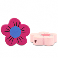 Perles en bois fleur Multicolore