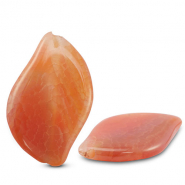 Pierres naturelles perles Agate feuille P&ecirc;che corail/rouge corail-blanc cass&eacute;