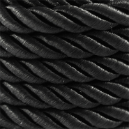 Cordon tendance torsad&eacute; 10mm Noir