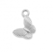 Breloques en acier Inox papillon Argent&eacute;