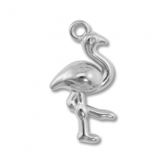 Breloques en acier Inox flamant Argent&eacute;