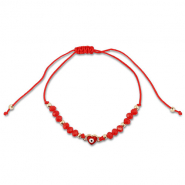 Cha&icirc;nes de cheville tendance perles mixtes Rouge-dor&eacute;