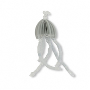 Pendentifs en perles de verre m&eacute;duse Gris-gris clair-transparent