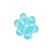 Pendentifs facett&eacute;es fleur Bleu transparent