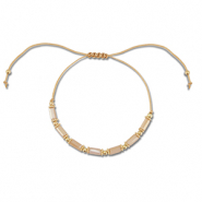 Cha&icirc;nes de cheville tendance perles mixtes Marron clair-dor&eacute;