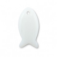 Pierres naturelles pendentifs verre poisson Blanc