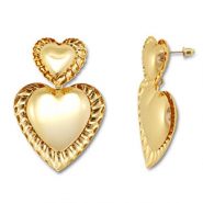 Boucles d'oreilles accroche-regard c&oelig;ur Dor&eacute;