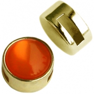 Poussoir en metal DQ Cuoio avec serti pour 12mm cabochon dor&eacute;