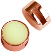 Poussoir en metal DQ Cuoio avec serti pour 12mm cabochon Dor&eacute; ros&eacute;