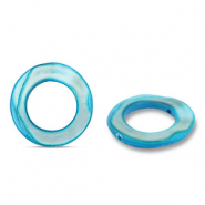 Perles coquillage 20mm rond Bleu